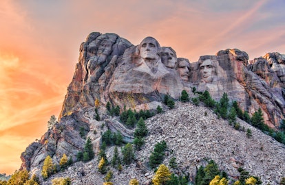 Mount Rushmore National Memorial,Black Hills region of South Dakota, USA, is one of the memorial day...