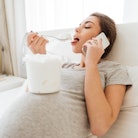 A pregnant woman eating ice cream. This week, a husband didn't understand just how bad pregnancy cra...