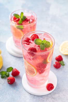 Spiked triple berry basil lemonade is a drink recipe for Memorial Day weekend.