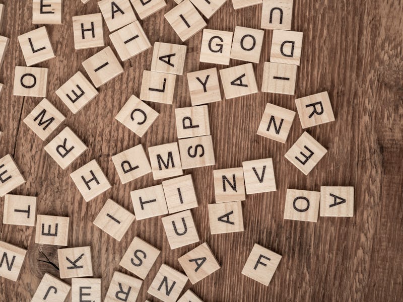 alphabets on wooden cubes as a background