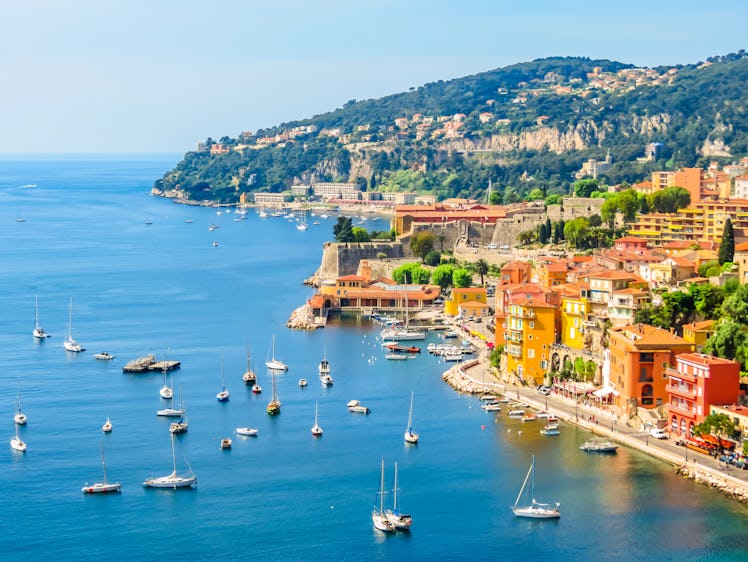 Nice, France is one of the weekend baecation ideas to consider, aerial view of Villefranche-sur-Mer....