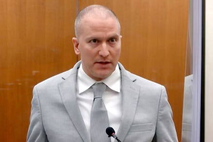 FILE - Former Minneapolis police Officer Derek Chauvin addresses the court as Hennepin County Judge ...