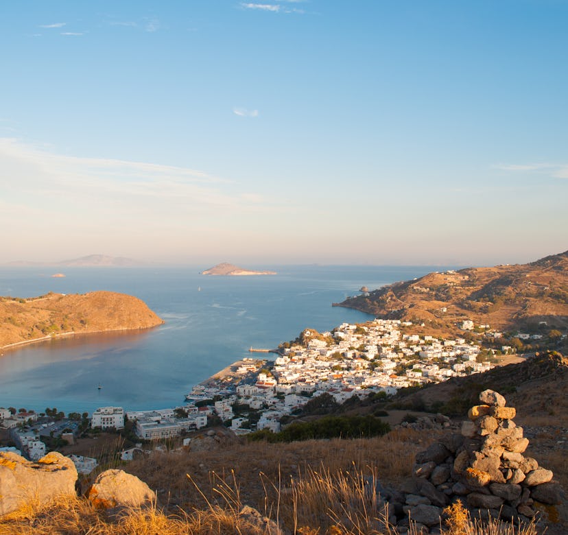 The harbor of Skala on the Island of Patmos, Greece
