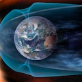 Protect the Earth from solar wind, solar wind colliding with earth's magnetic field. Elements of thi...