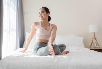 Try a twist stretch whenever you're feeling bloated.