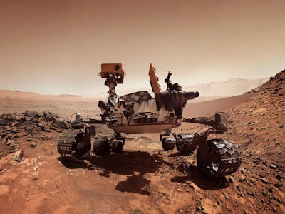 Mars rover. Elements of this image furnished by NASA