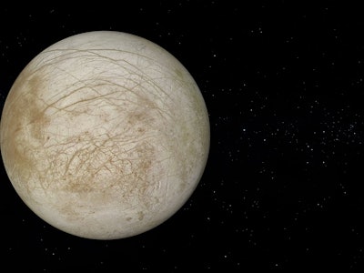 Jupiter's moon Europa in space