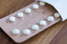 Women contraceptive hormonal birth control pills closeup