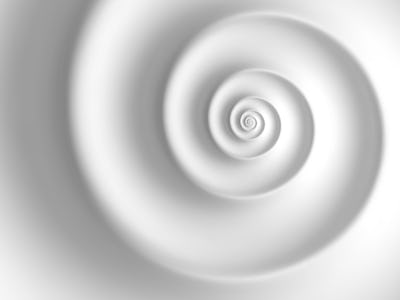 Abstract white spiral background. Fibonacci spiral background.