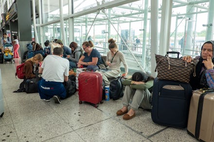 Picture dated July 7th shows a busy Stansted Airport in Essex on Thursday morning as the travel chao...