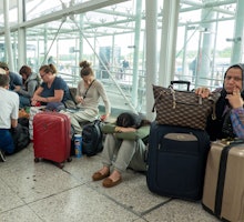 Picture dated July 7th shows a busy Stansted Airport in Essex on Thursday morning as the travel chao...