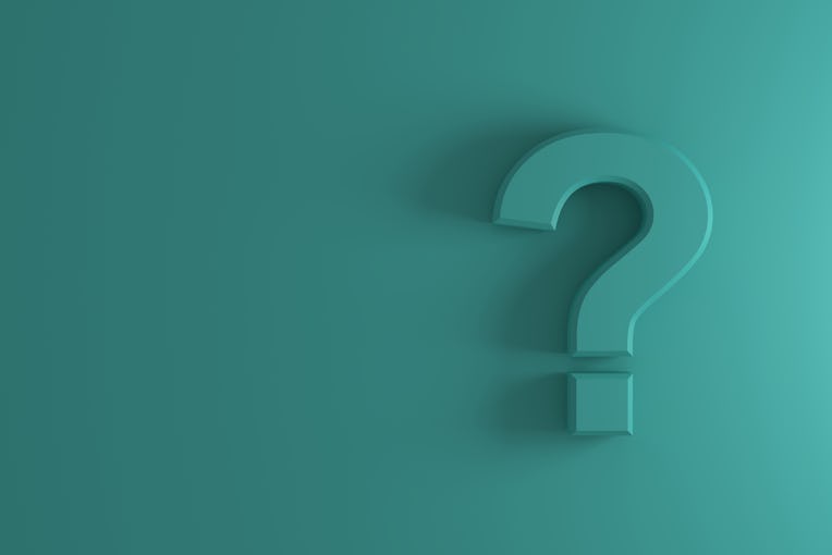 Question mark sign banner. 3D rendering.