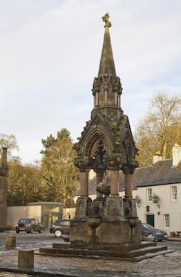Neo-Gothic Atholl Memorial Fountain, which was built in 1866, as a monument to George Murray, 6th Du...