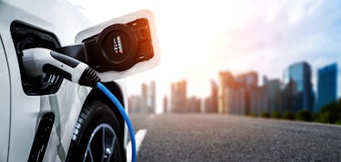 电动汽车充电站的概念是绿色能源和生态电力的可持续生产。