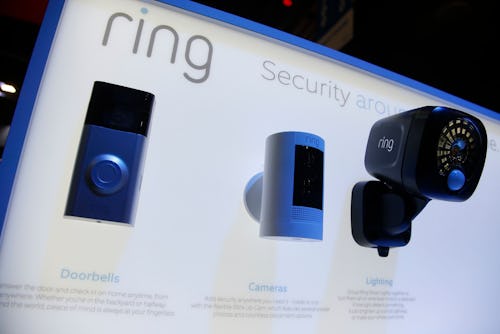 Amazon-owned Ring displays several products of their security line during the CES tech show, in Las ...