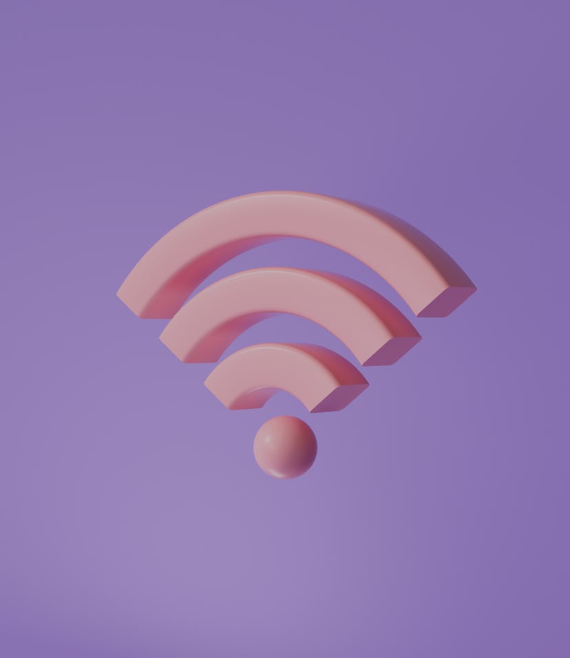 3D Wi-Fi icon design concept. wifi symbol. 3d render illustration.