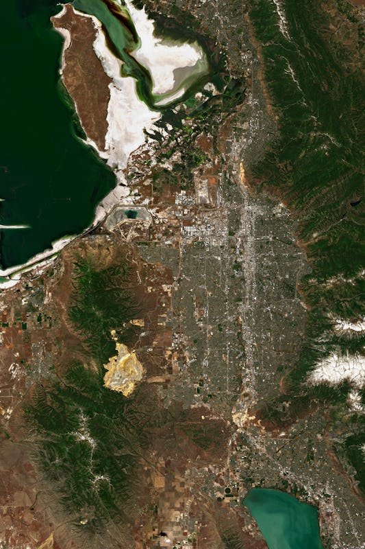 High resolution image of Salt Lake City in Utah, USA - contains modified Copernicus Sentinel Data (2...