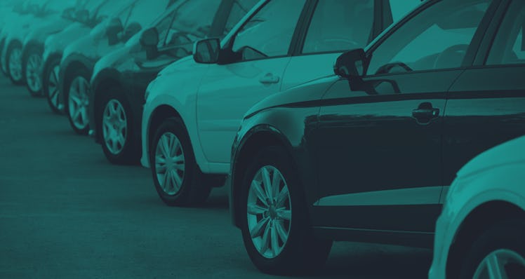 Cars in a row. Used car sales
