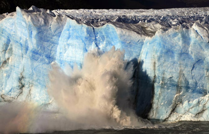 View of the Perito Moreno Glacier in Los Glaciares National Park in Southern Argentina Which Complet...