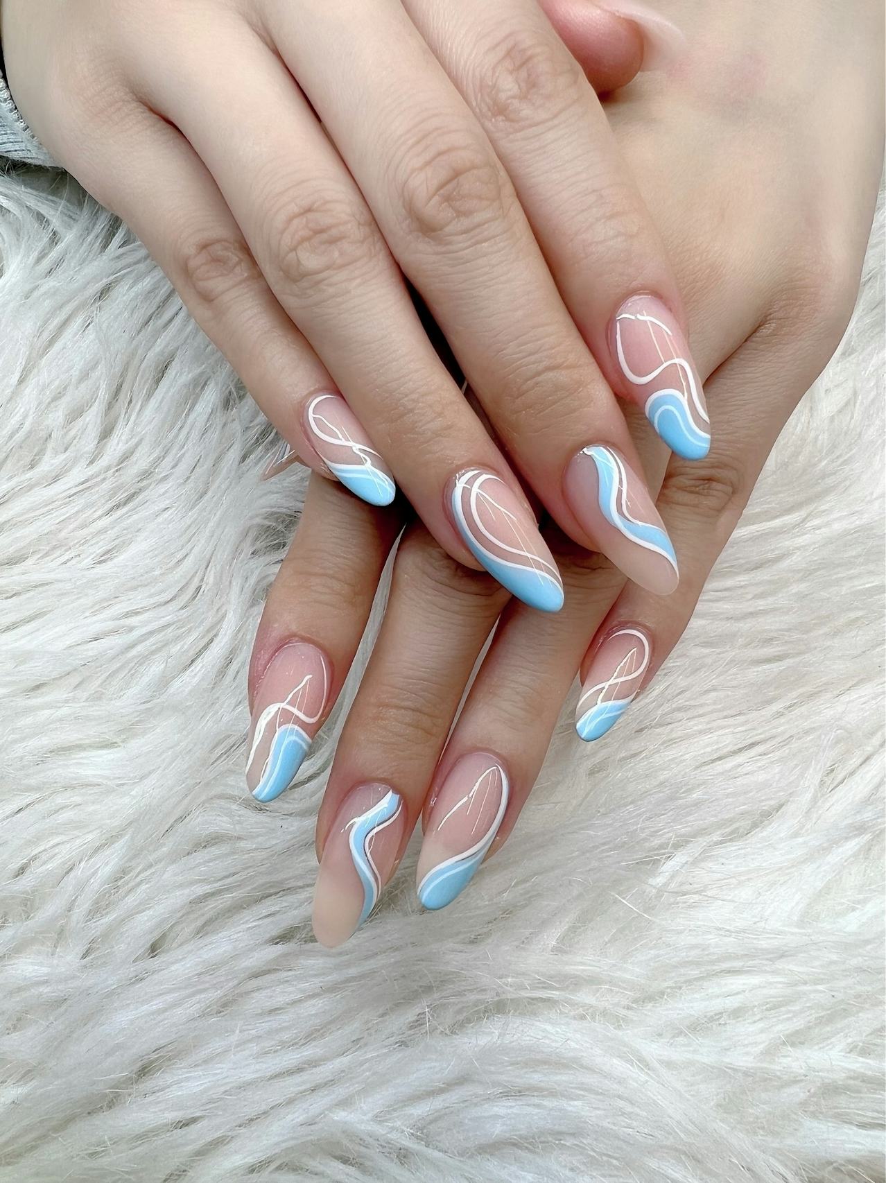 Beautiful Abstract Swirl Nails at Home