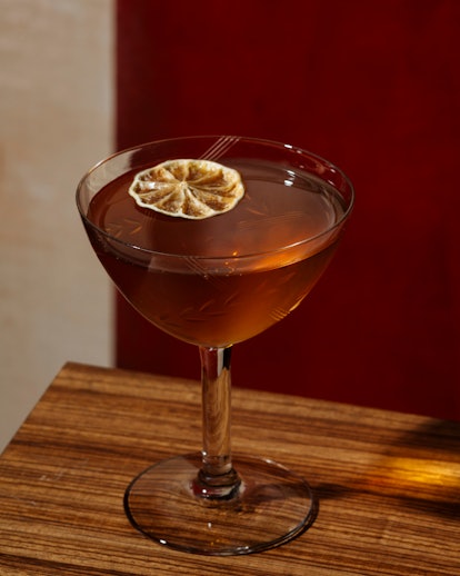 Martinez Cocktail, a classic cocktail precursor to the Martini, with Orange Bitter or Angostura, Mar...