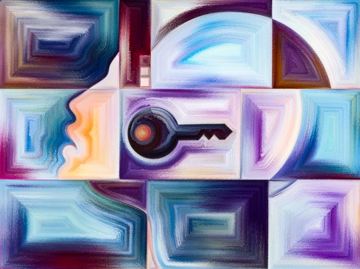 Inner Texture series. Creative arrangement of human face, colors, organic textures, flowing curves a...