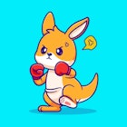 Cute Kangaroo Boxing Cartoon Vector Icon Illustration. Animal Sport Icon Concept Isolated Premium Ve...