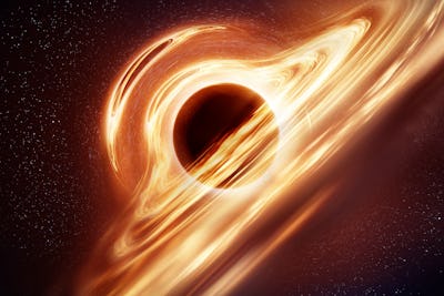 An illustration of what a black hole with an accretion disk may look like based on modern understand...