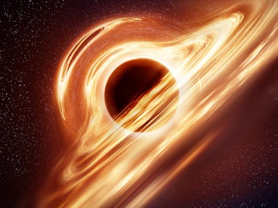 An illustration of what a black hole with an accretion disk may look like based on modern understand...