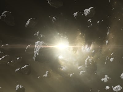 Birth of the Solar System. 3d rendering