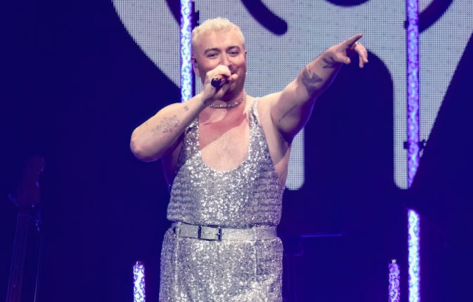 Sam Smith performs on stage at iHeartRadio Q102's Jingle Ball 2022 at Wells Fargo Center in Philadel...