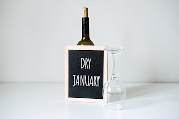 Dry January. Alcohol-free challenge, Health campaign urging people to abstain from alcohol for the J...