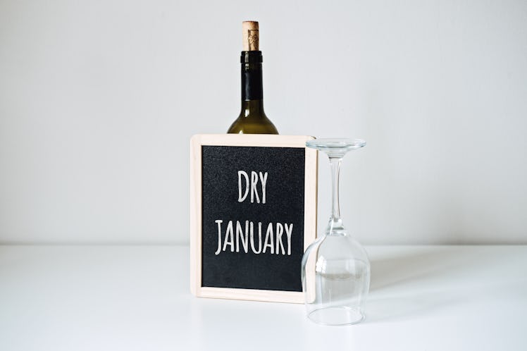 Dry January. Alcohol-free challenge, Health campaign urging people to abstain from alcohol for the J...