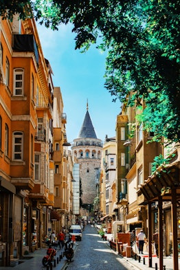 The Galata Tower is a tourist destination in the Karaköy district of Istanbul in Turkey.
