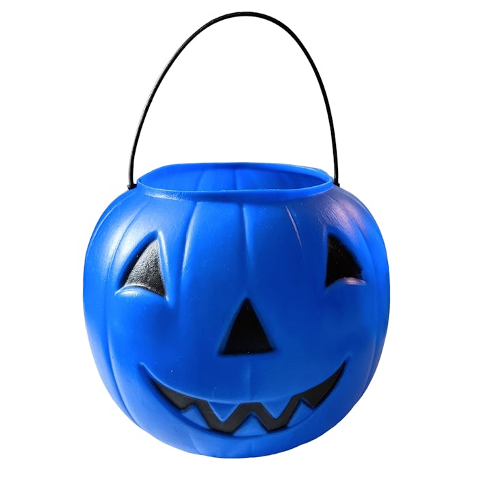 Blue Plastic Pumpkin Bucket for Halloween
