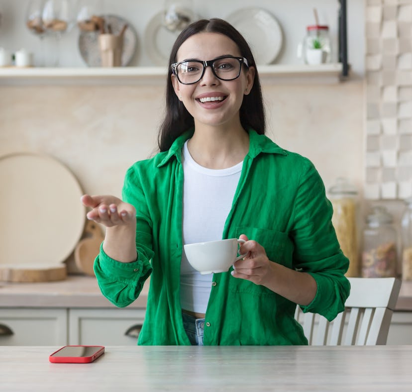 Woman drinking coffee