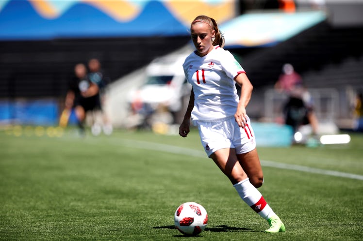 Canadian Kaila Novak during a Under 17 Women's World Cup match between Canada and Spain, in Montevid...