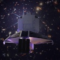 James Webb Space Telescope in space and first deep field image. Some elements of this picture furnis...