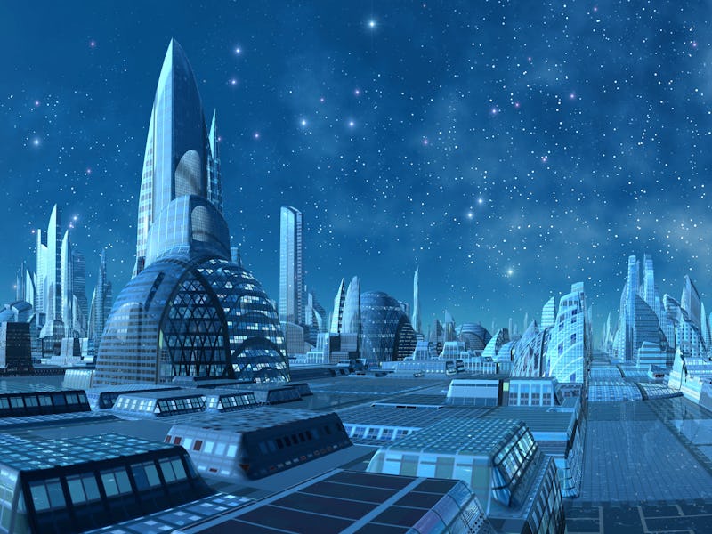 3D Rendered Futuristic Alien City - 3D Illustration