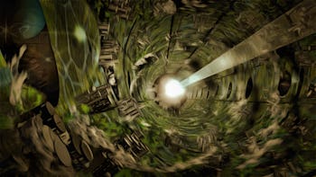 Sci-fi painting. The High Frontier. O'Neill cylinder. 3D rendering
