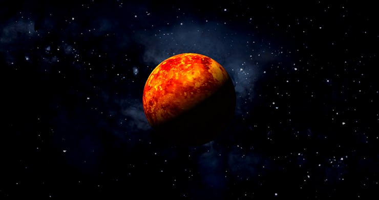 sunrise venus planet. front view of Venus planet from space. full 3d view of Venus 4k resolution.