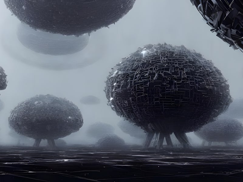 Immense futuristic mega structures powering an advanced alien civilization