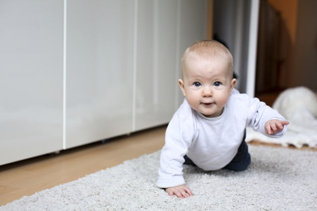MODEL RELEASED Baby, about seven months, crawling
