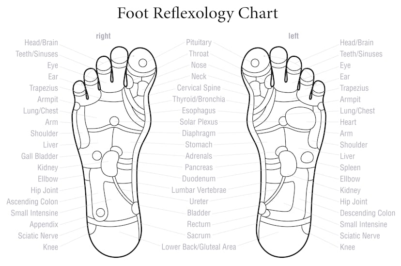 Foot reflexology chart 