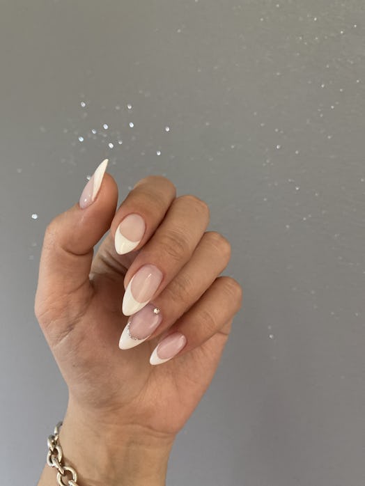 The classic elegance of French nails for libra nail art design