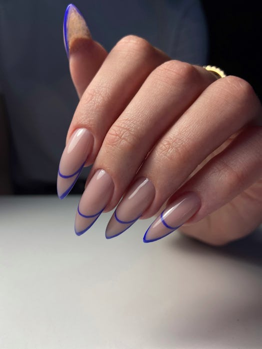 long nails double french manicure libra nail design