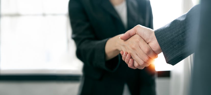 business woman shaking hands 
