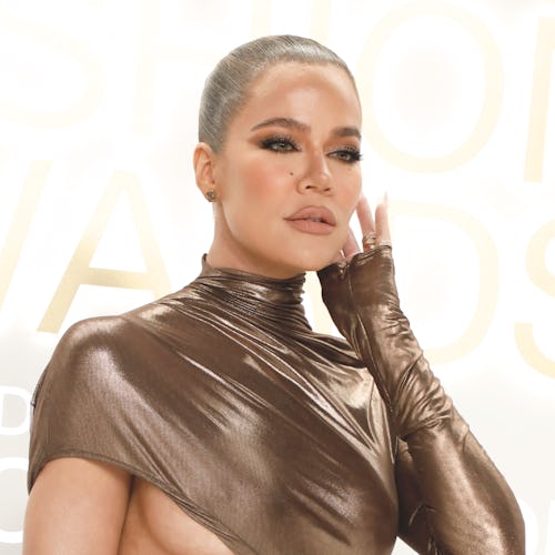 Khloé Kardashian Wore A Sheer Iridescent Plunging Bodysuit & Nothing Else