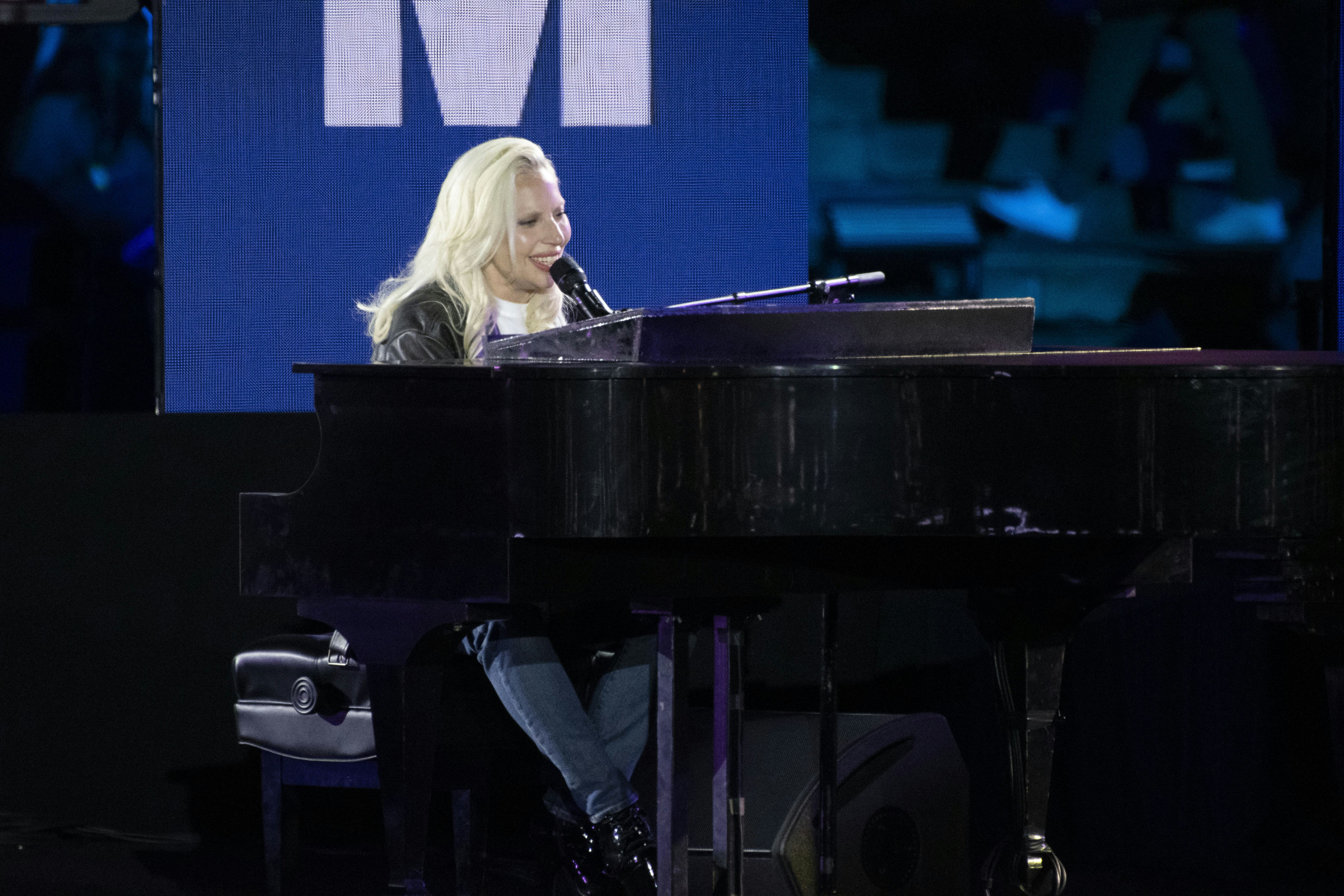LADY GAGA performing at Vice President Harris final campaign rally in Philadelphia PA