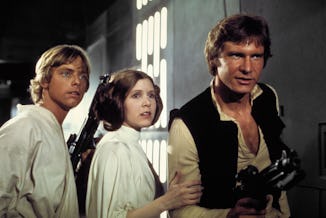 Mark Hamill, Carrie Fisher, Harrison Ford in 'Star Wars'
